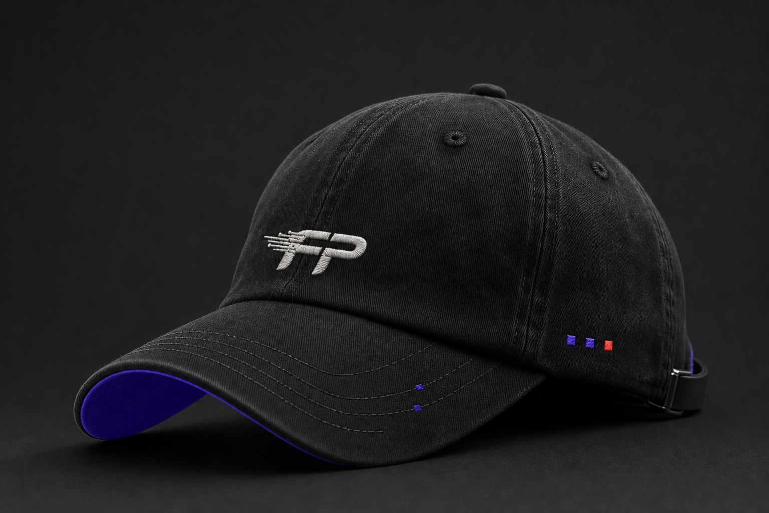 Underlayer black and violet cap